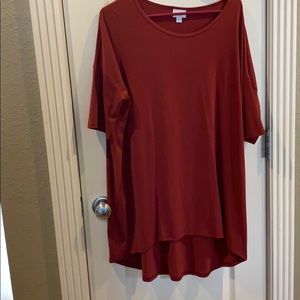 Lularoe Irma maroon XL always hung to dry
